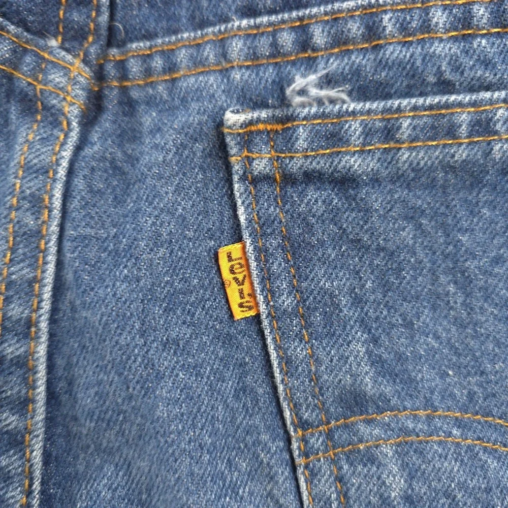 Vintage Levis Jeans Mens 32x32 Blue Denim 517 Boot Cut Orange Tab USA Cowboy 80s